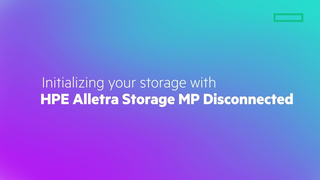 Initializing your storage with HPE Alletra Storage MP Disconnected
