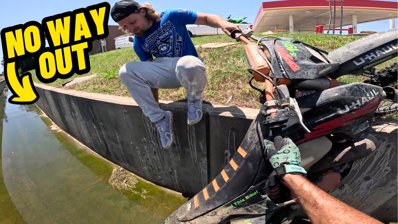 I Got My Motorcycle Stuck In a Ditch!!