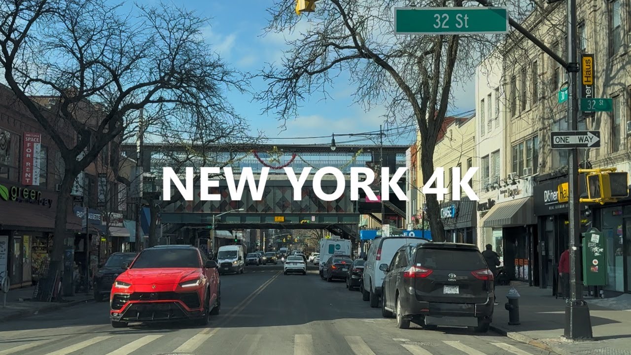 4K New York - Driving tour of Queens ( 30th Avenue )