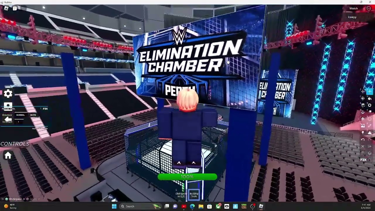 How To build WWE Perth Elimination Chamber (Entrance Practice Roblox)