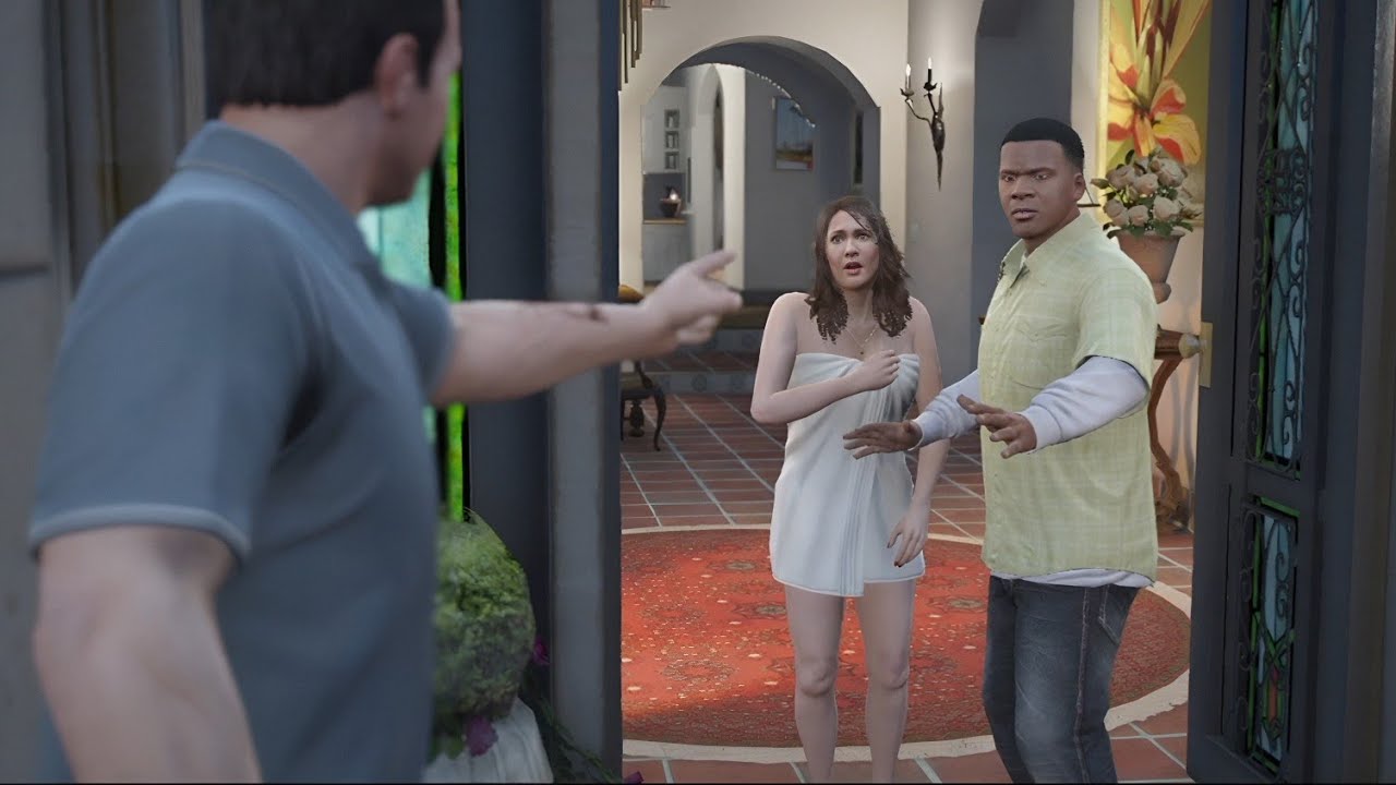 michael Wife cheating emotional story GTA v Michael and Franklin PC gameplay 