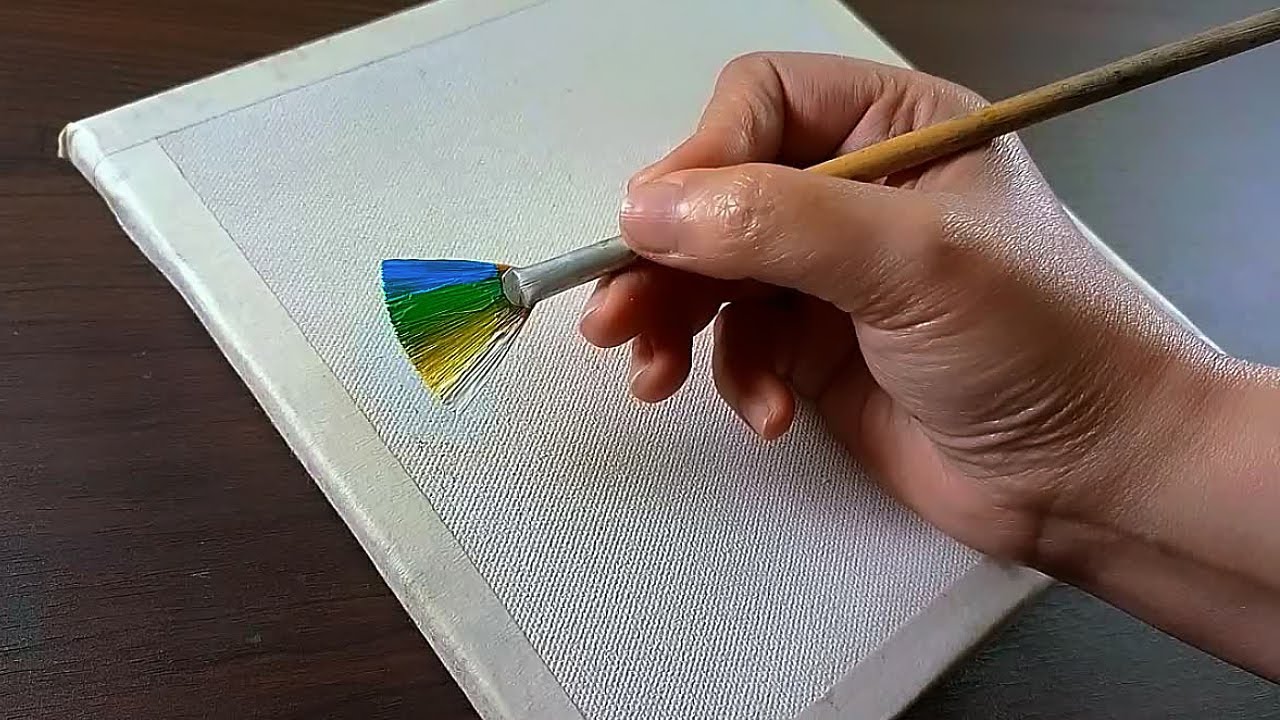 Easy way to Paint a Frozen Mountain Landscape ASMR / Acrylic Landscape Tutorial / DEMO #275