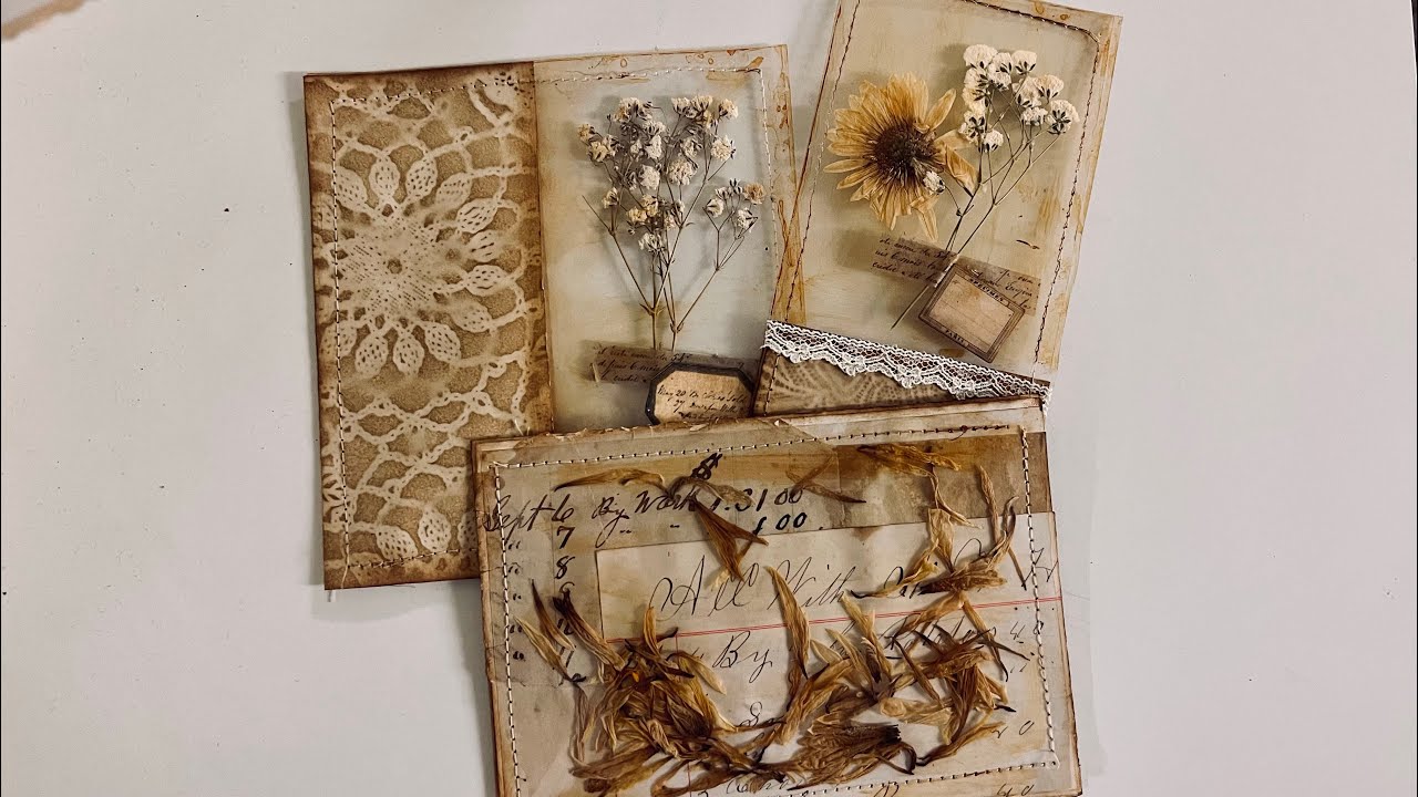 Junk Journal Tutorual using Dried Flowers - Dried Flower Tutorial - Using Transparency Film