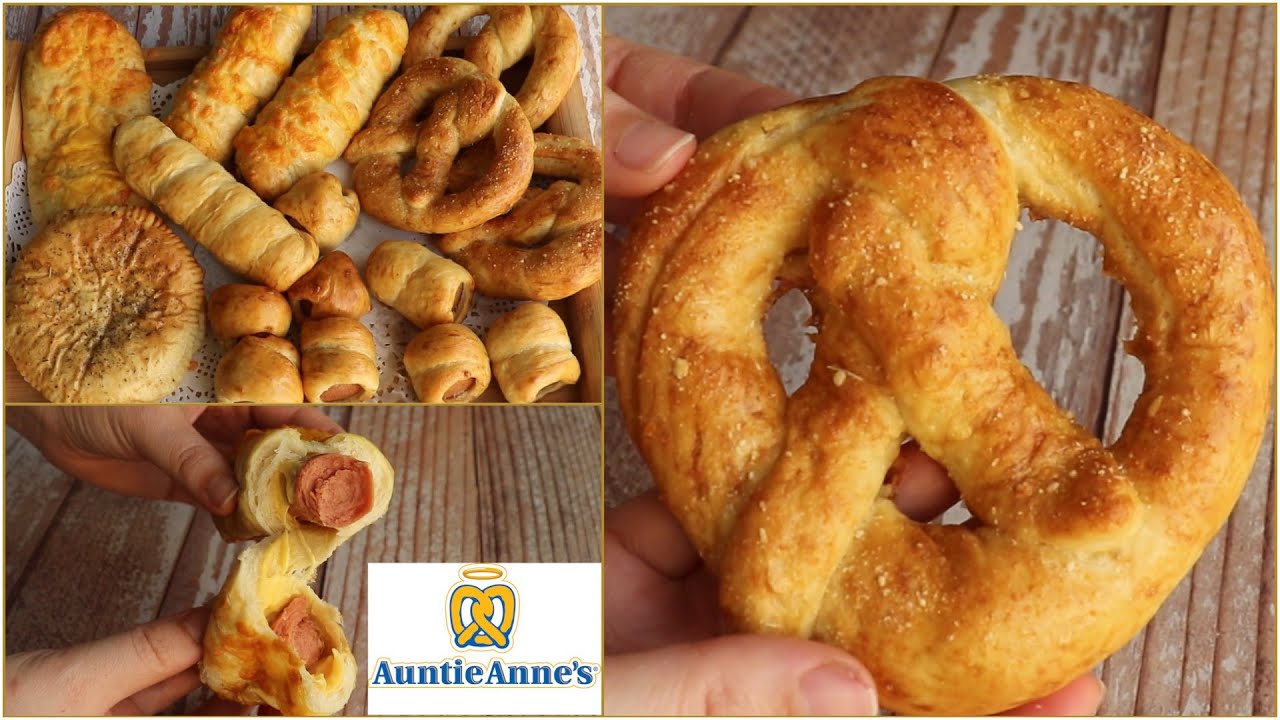 Auntie Anne بريتزل اشهر المحلات  بعجينه هشه وطعم ولا