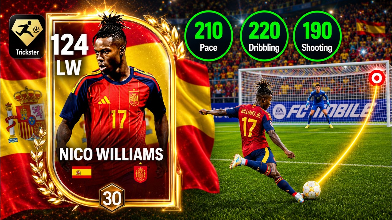 119 OVR NICO WILLIAMS PLAYER REVIEW 😱 IS HE WORTH IT? | FC Mobile