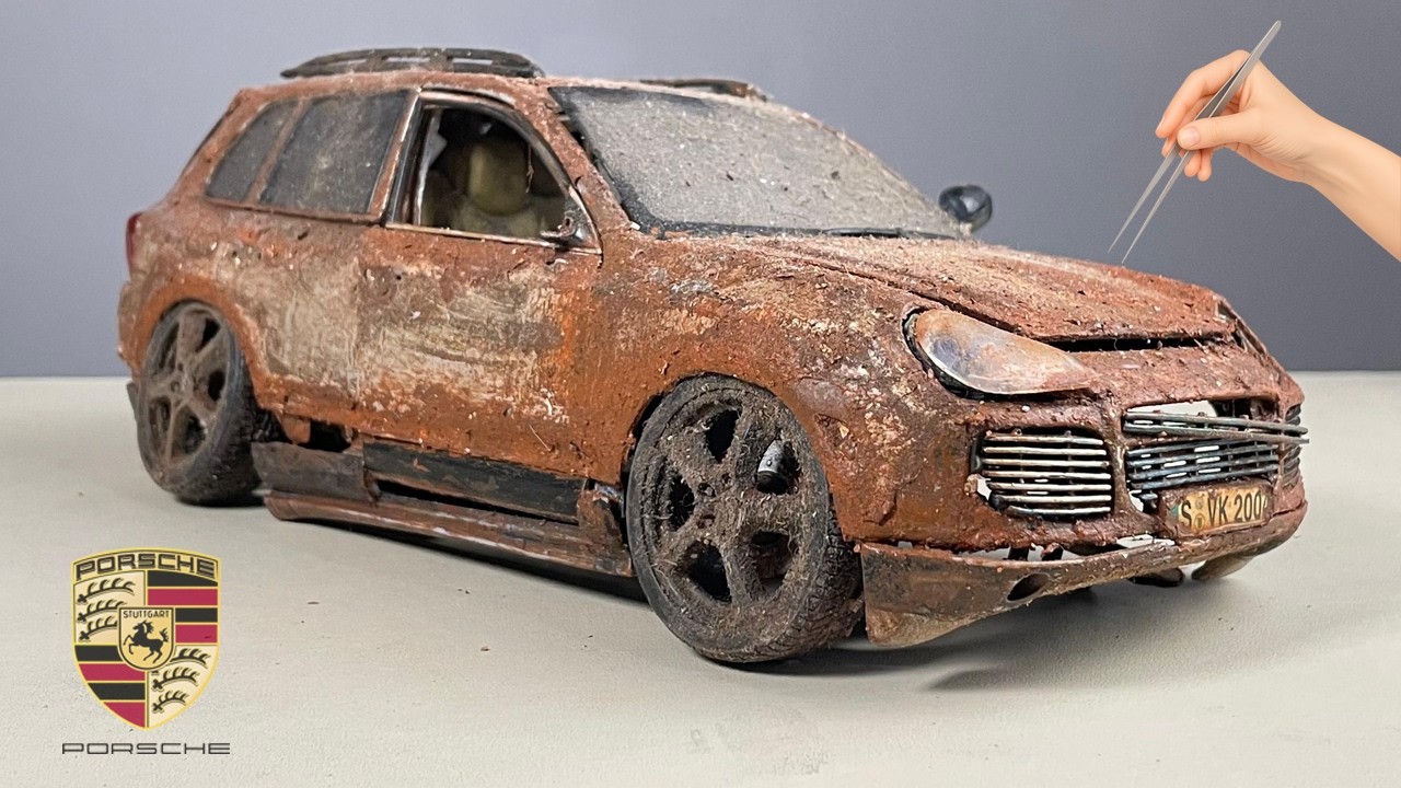Restoration of Rusty Porsche Cayenne Turbo 1:18 | Luxury SUV Abandoned