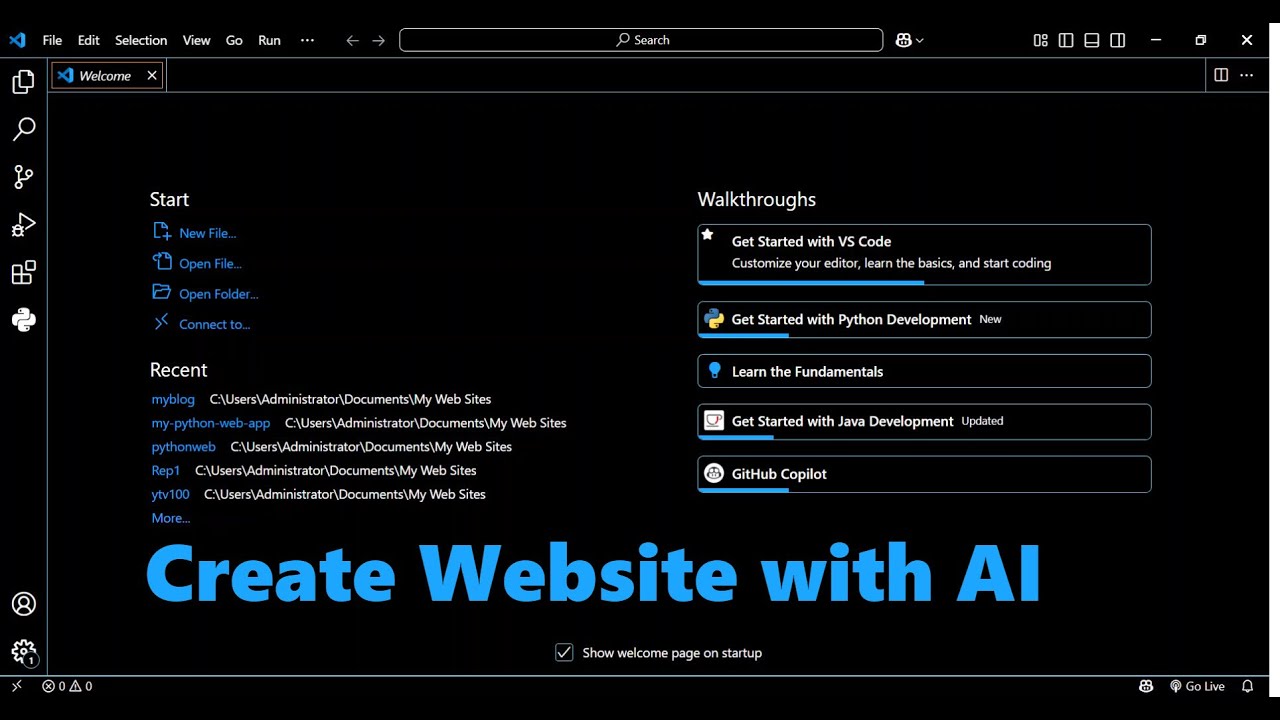 VS Code AI | Getting Started Web Design | HTML  CSS & JavaScript