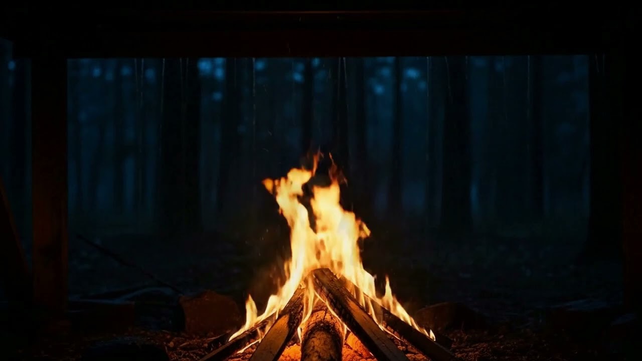 Rainforest Cozy Campfire | 1-Hour | Meditation - Sound Healing - Relaxation