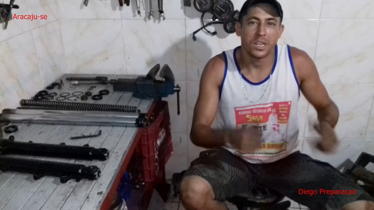 Desmontando e Montando Suspensao Dianteira  Bemgala  Moto 2 Tempo