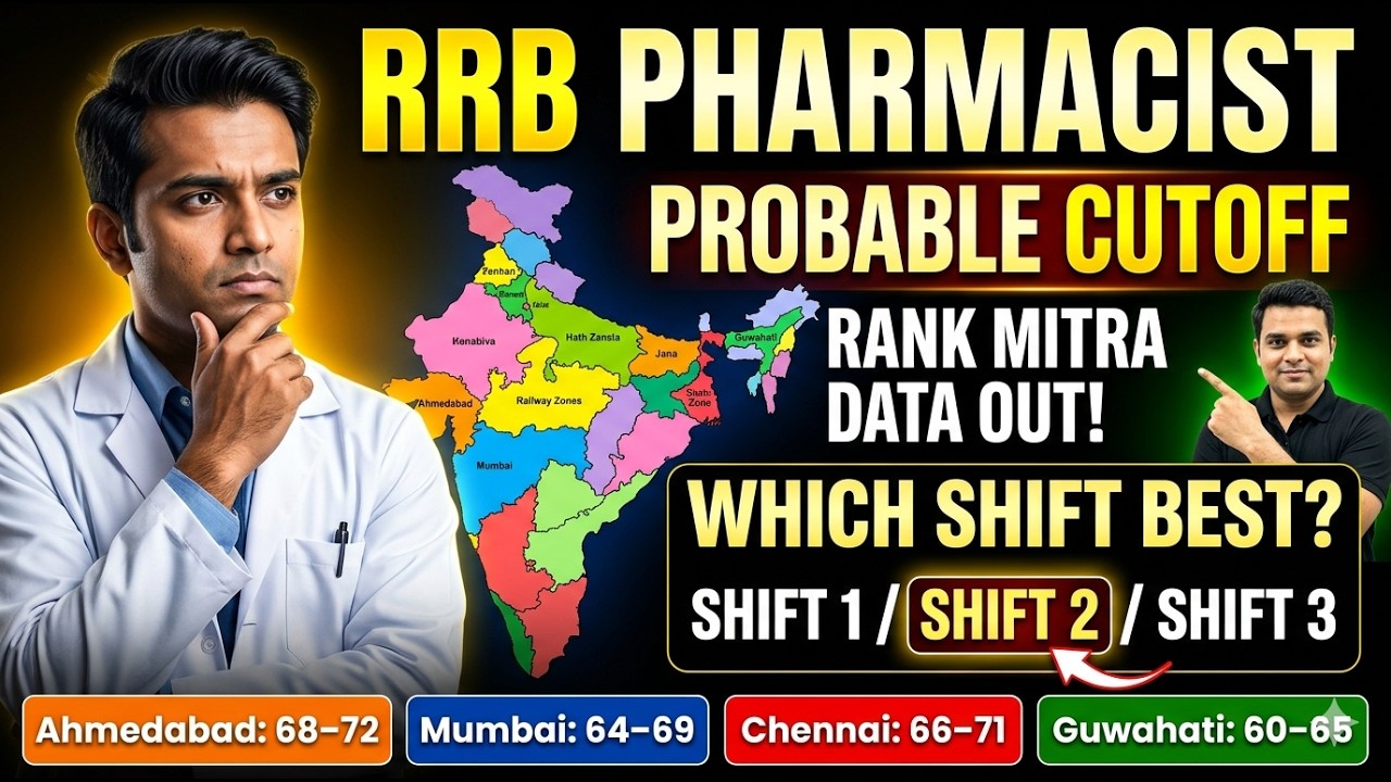 RRB Pharmacist Expected Cutoff 2026 (All Zones) 📊 RankMitra Data Out | Shift Analysis