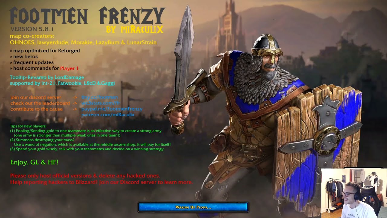 Footmen Frenzy Reforged: Inhouse gameplay with Paladin, Pirate, and Mountain King