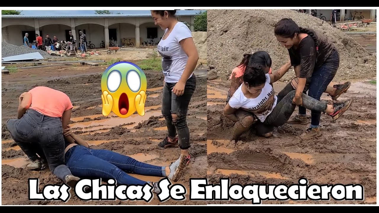 -Las Chicas Se Desataron Y Hacen Un Trio De Luchas, Quedaron Todas Enlodadas😨-