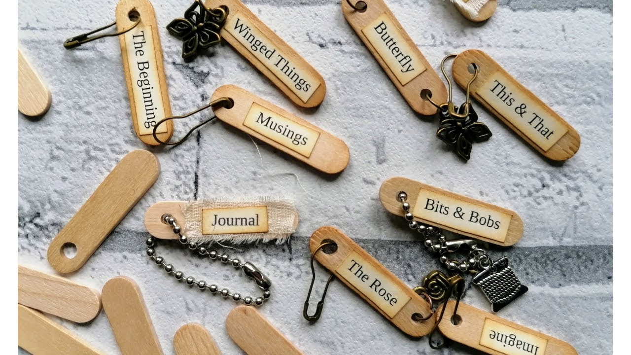 Popsicle or Lollipop Stick Dangles - Junk Journal Embellishments