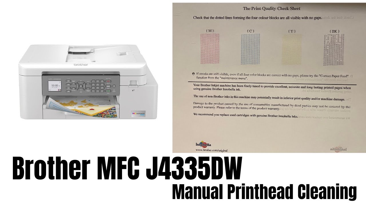 Brother MFC J4335DW (ONLY) How To Clean The Printhead - Not Printing Black/ Color