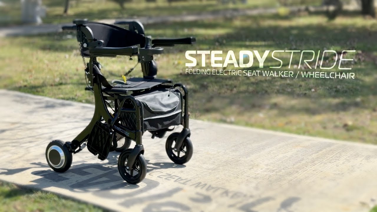 INTRODUCING: Steady Stride Folding Electric Seat Walker / Wheelchair | All-In-One