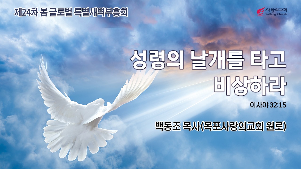 [사랑의교회] 성령의 날개를 타고 비상하라 - 백동조 목사(목포사랑의교회 원로)