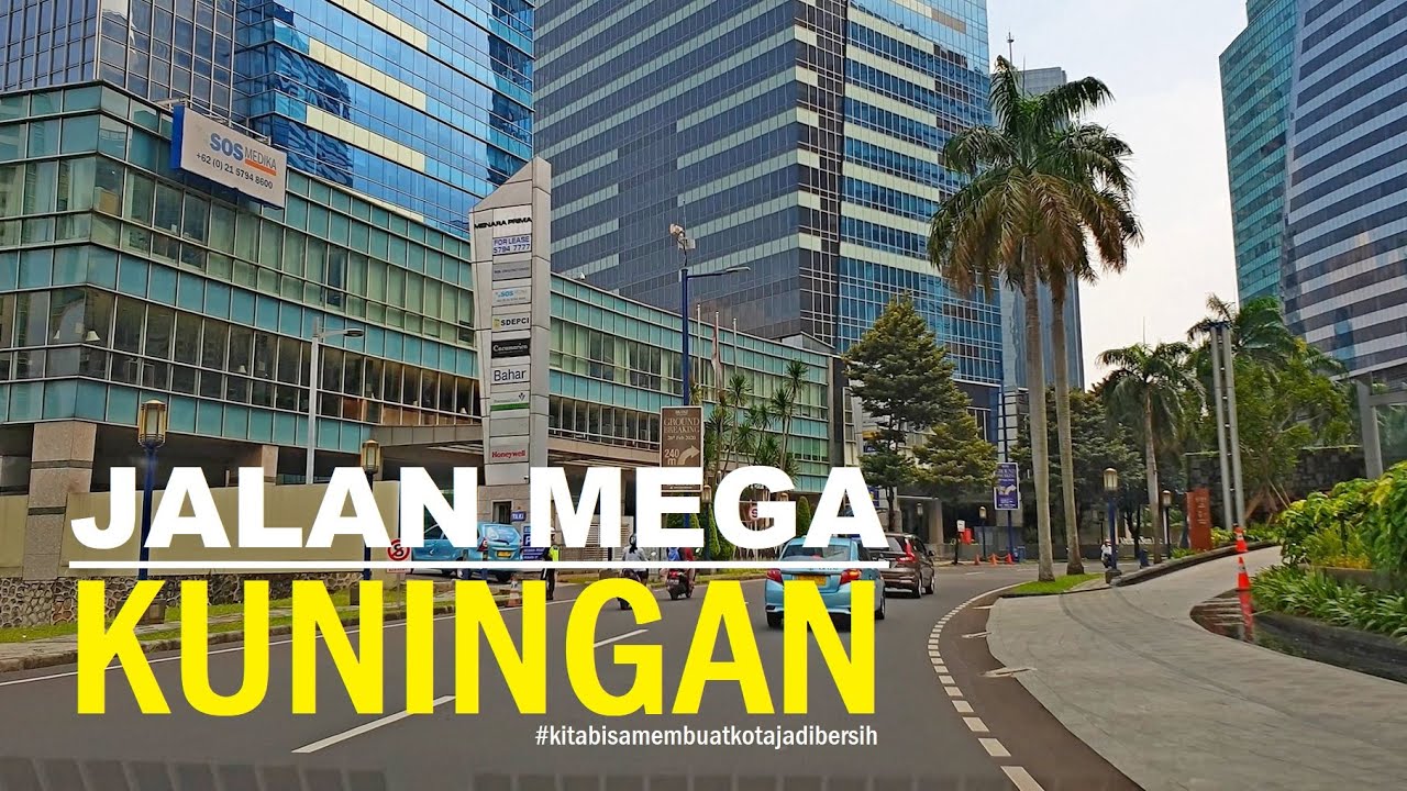 Drive a car in Jakarta ~ Around Mega Kuningan CBD ~Indonesia ~  Street view of Jakarta City ⁴ᴷ⁶⁰