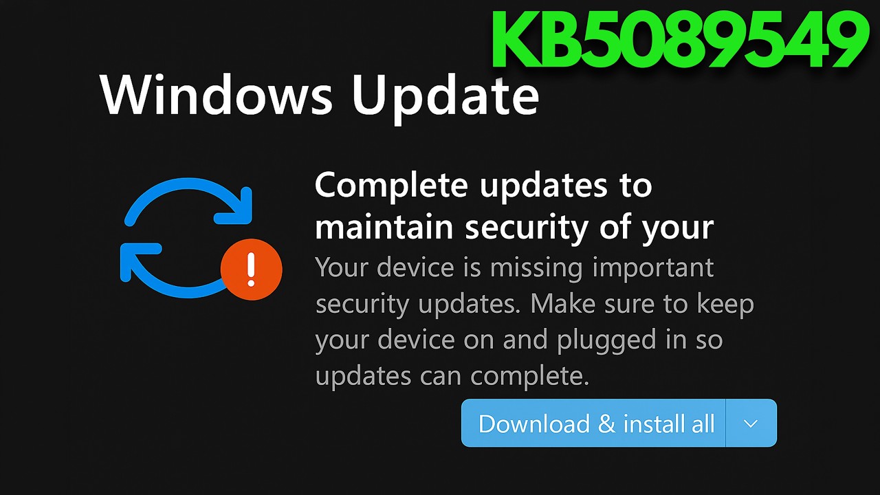 Ошибка установки обновления Windows 11 KB5089549: на вашем устройстве отсутствуют важные исправле...