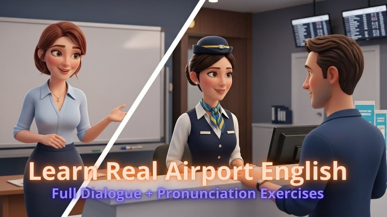 Learn Real Airport English: Full Dialogue + Pronunciation Exercises
