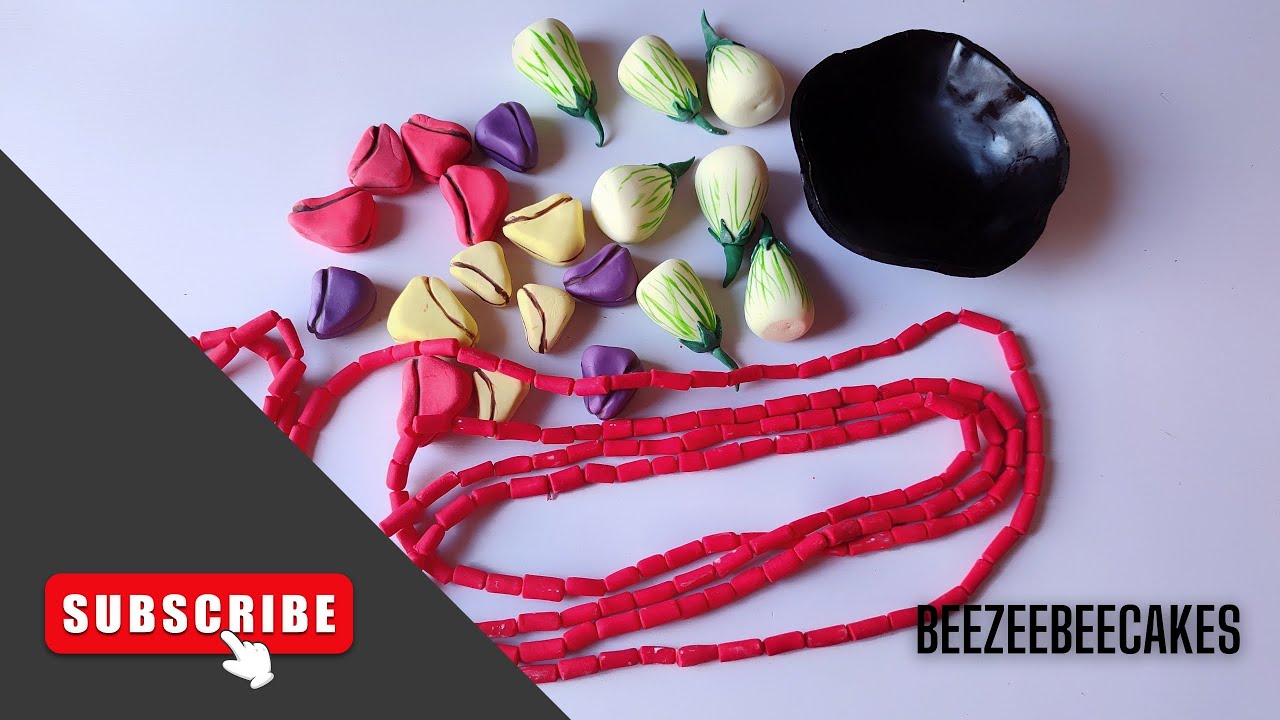 How to make fondant bead|How to make edible garden eggs|How to make edible kolanuts and edible plate