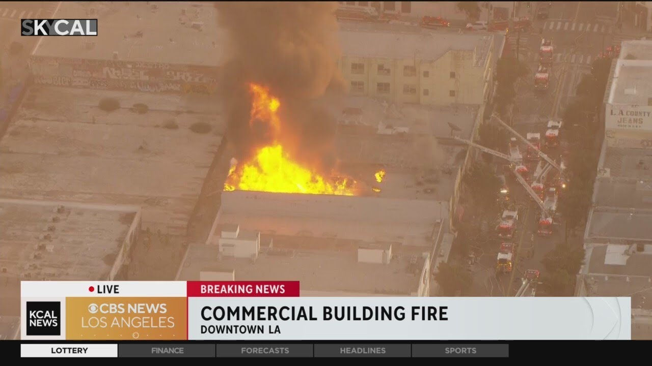 Commercial building fire downtown Los Angeles
