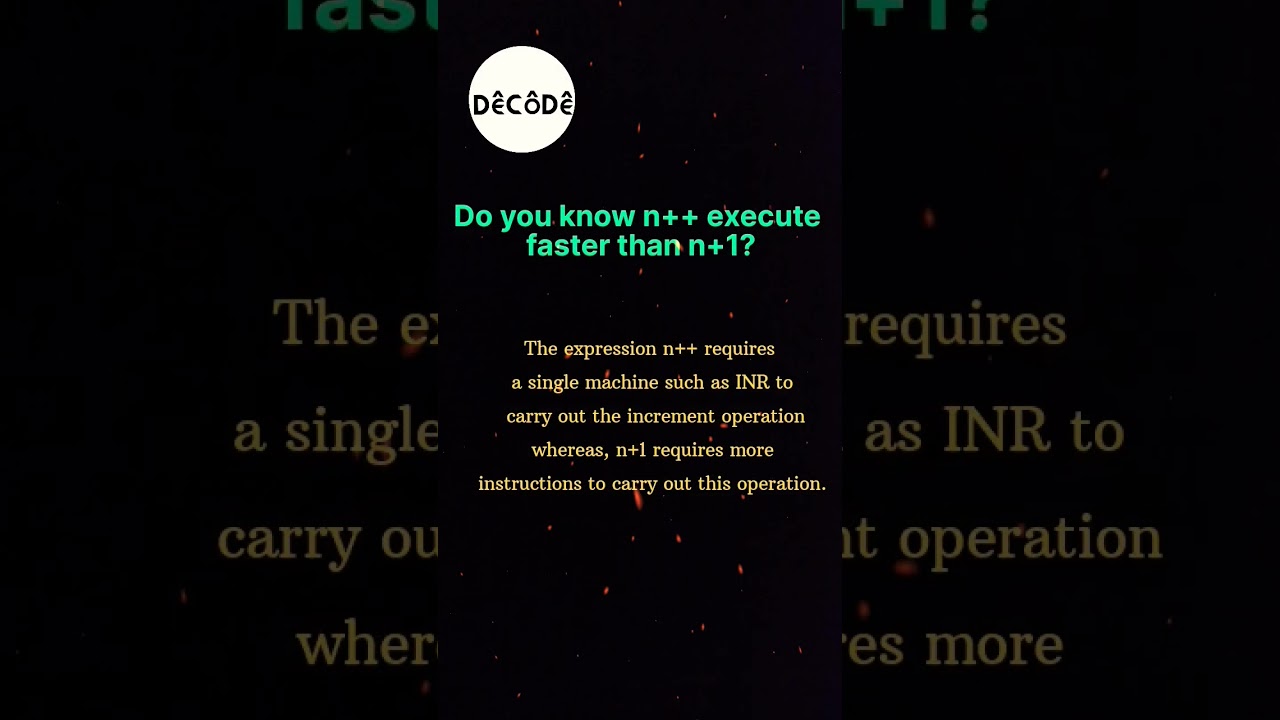 Why n++ execute faster than n+1? ✨ 