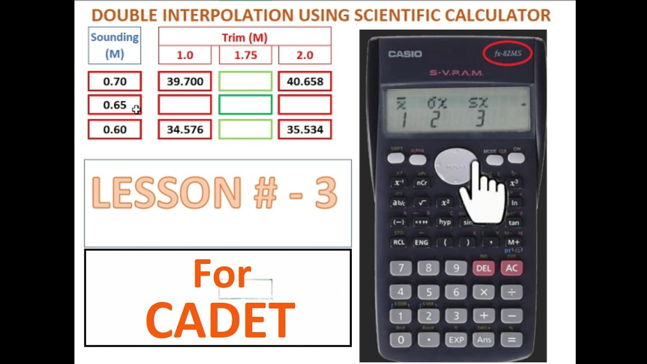 LESSON # 3 DOUBLE INTERPOLATION USING SCIENTIFIC CALCULATOR