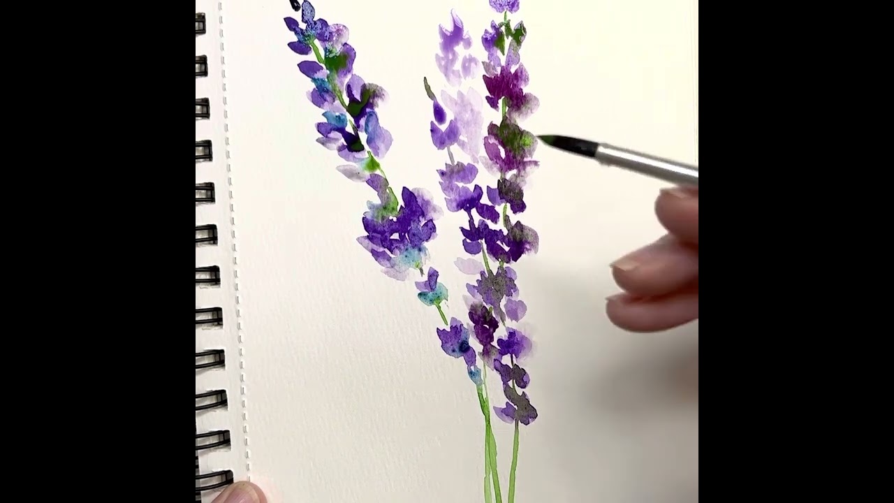 Watercolor EASY Lavendar #loosewatercolorpainting #loosewatercolorflowers
