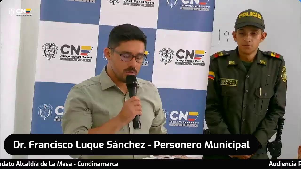 Audiencia P&uacute;blica CNE Revocatoria de Mandato Alcald&iacute;a de La Mesa - Cundinamarca