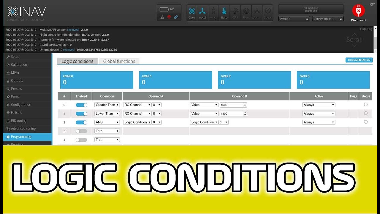 An Introduction to Programming Functions in iNav (for Flaps)
