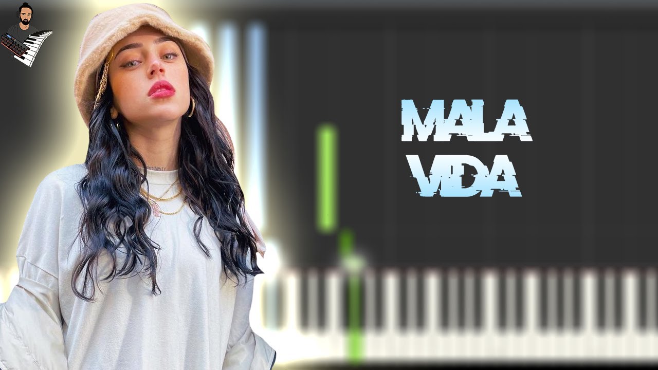 Nicki Nicole - Mala Vida | Instrumental Piano Tutorial / Partitura / Karaoke / MIDI