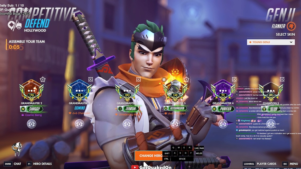 Overwatch Rollout Doomfist God GetQuakedOn Tryhard Genji Gameplay