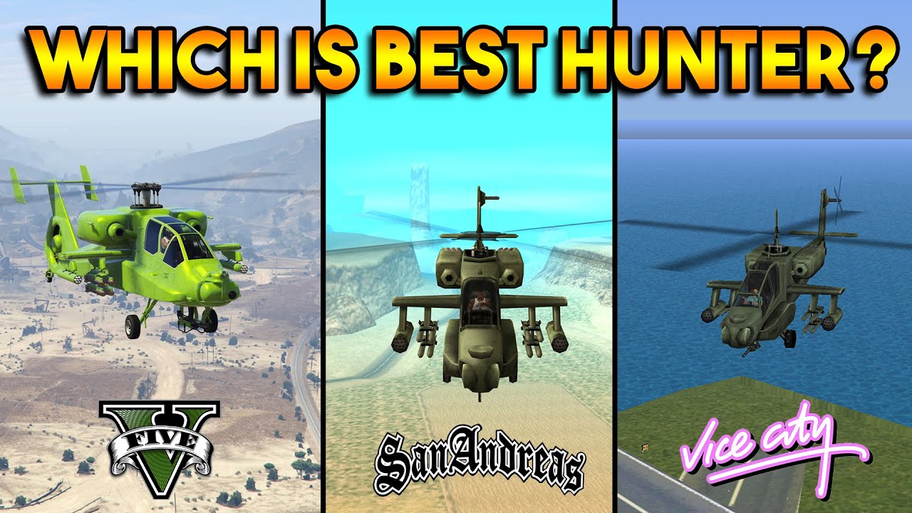 GTA 5 HUNTER VS GTA SAN ANDREAS HUNTER VS GTA VICE CITY HUNTER : WHICH IS BEST?