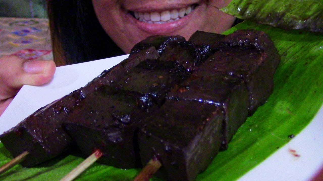 ASMR Eating Pork Blood Barbecue Philippines ScorpioAnnYT