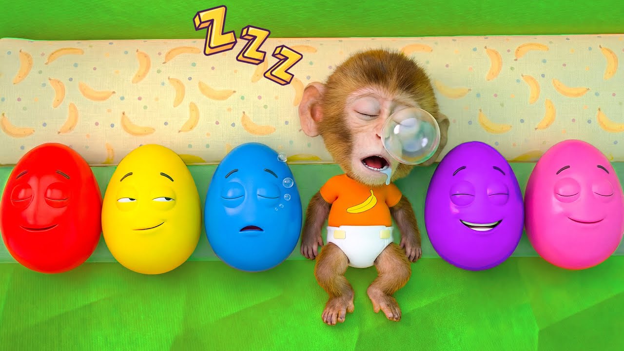 Ten in the Bed 😴| Colorful Eggs| Educational Nursery Rhymes & RooRoo Monkey Kids Songs