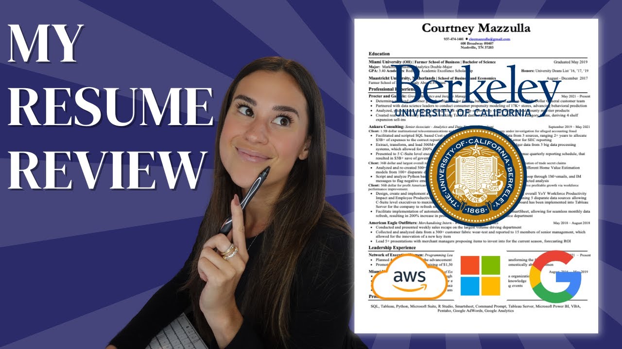 reviewing the resume that got me into Berkeley MIDS & big tech | free resume template