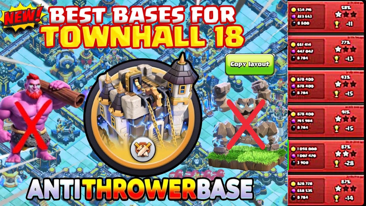 *NEW TOP 10* TH18 LEGEND & WAR BASES LINKS | BEST ANTI 2 STAR TH18 BASES  | CLASH OF CLANS