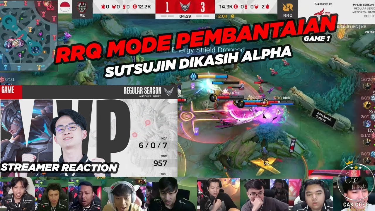 AE HANCUR LEBUR !!! REACTION STREAMER RRQ VS AE MATCH 1