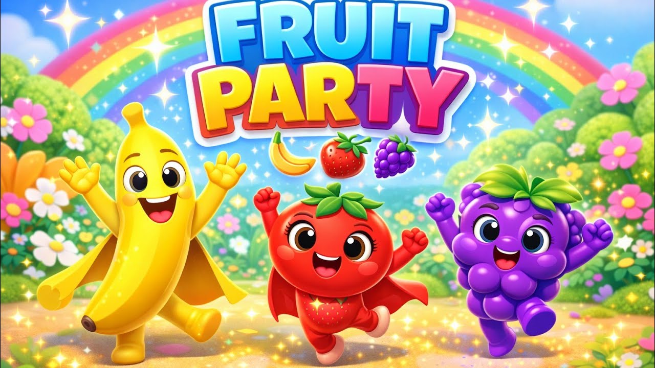 Fruit Party Remix 🍌🍓🍇 | Fun Kids Song | Dance Along Cartoon Rhymes#Shorts#KidsShorts#RhymesShorts