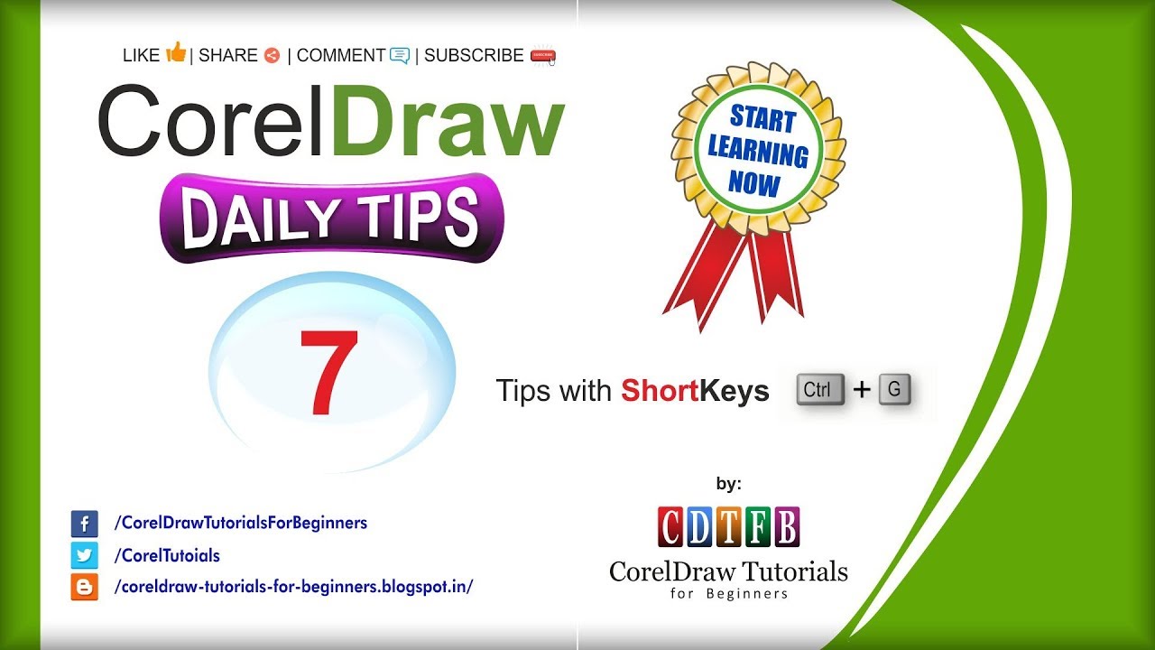 corel draw daily tips #7 with cdtfb  -- by: corel draw tutorials for beginners