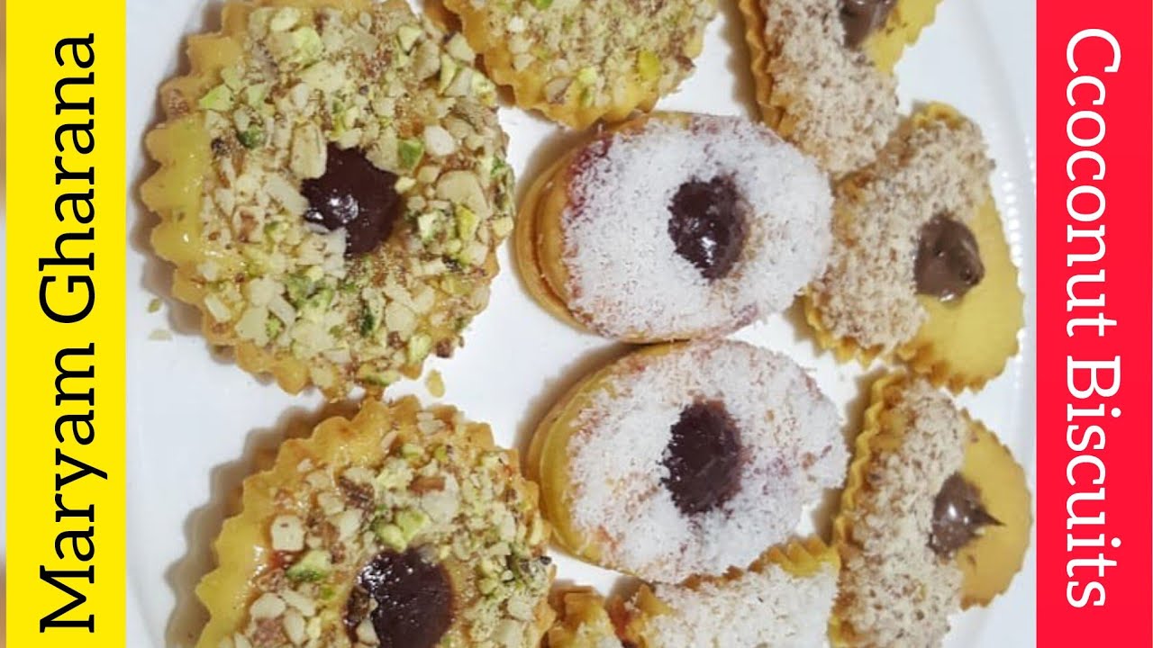 how to make homemade biscuits|Coconut Biscuits |Sandwich Biscuits by Maryam Gharana