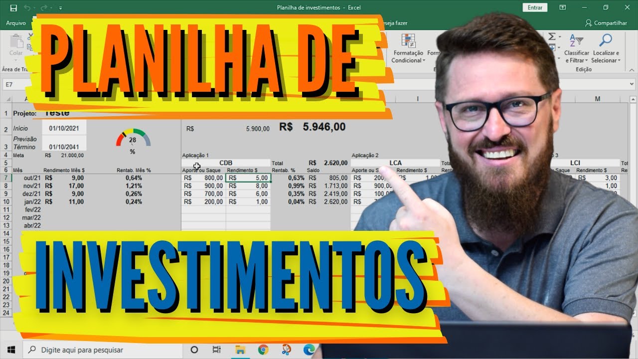 A MELHOR PLANILHA de INVESTIMENTOS que já fiz | Controle Financeiro do Zero | Parte 3