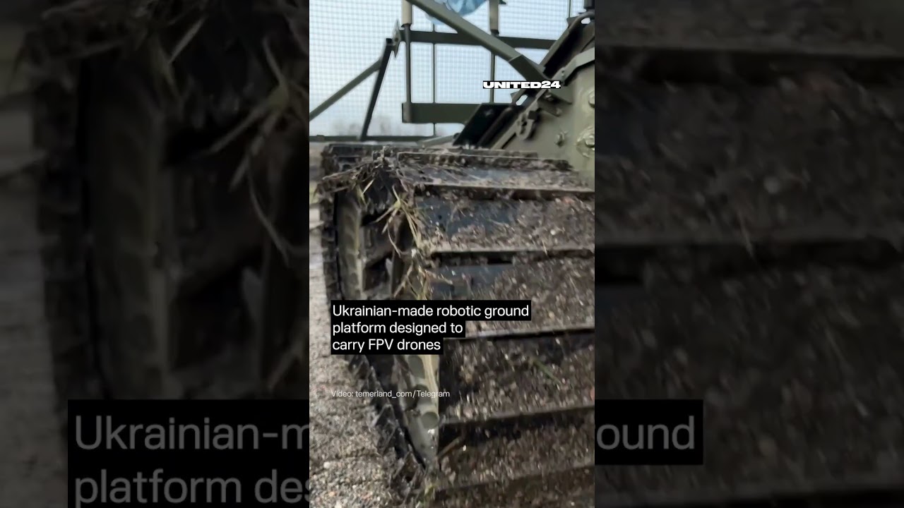 Ukrainian Ground Robots Carry FPV Drones #warinukraine