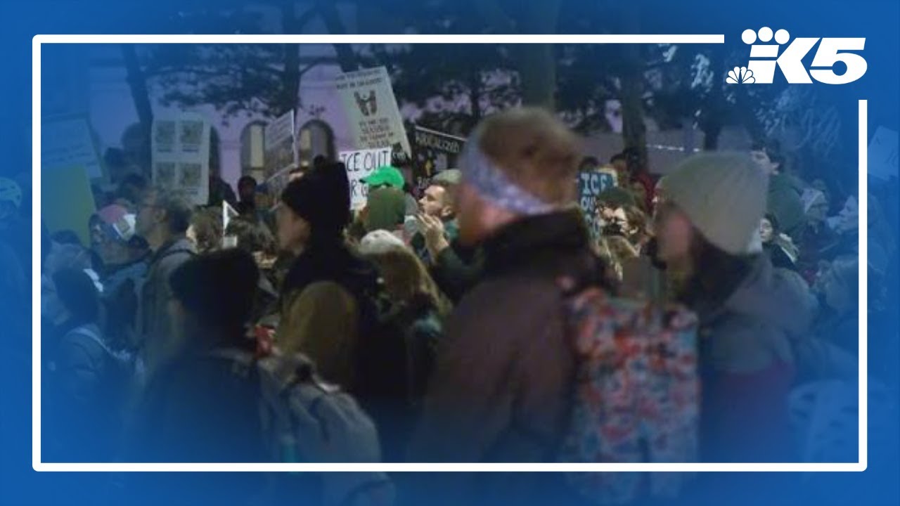 Anti-ICE rally draws hundreds to Seattle