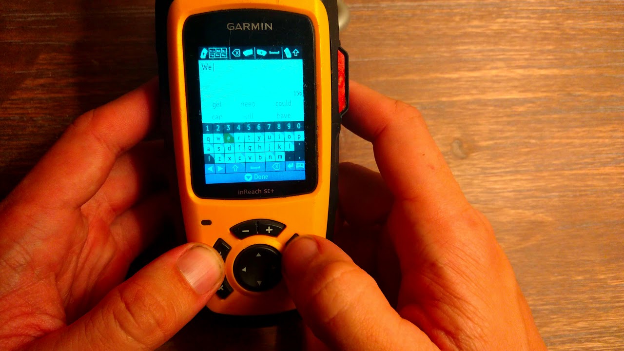 Typing on the Garmin inReach Explore SE+