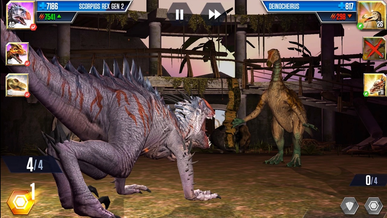SCORPIOS REX GEN 2 VS DEINOCHEIRUS || Jurassic World - The Game (Dinosaur Game)