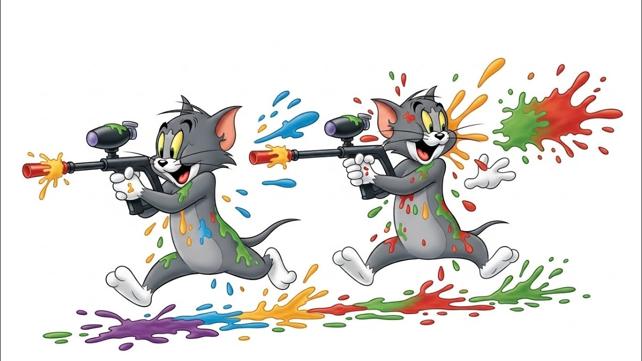 Tom and Jerry | Paintball Pandemonium 🎨🔫 | Funny Cartoon Chase for Kids