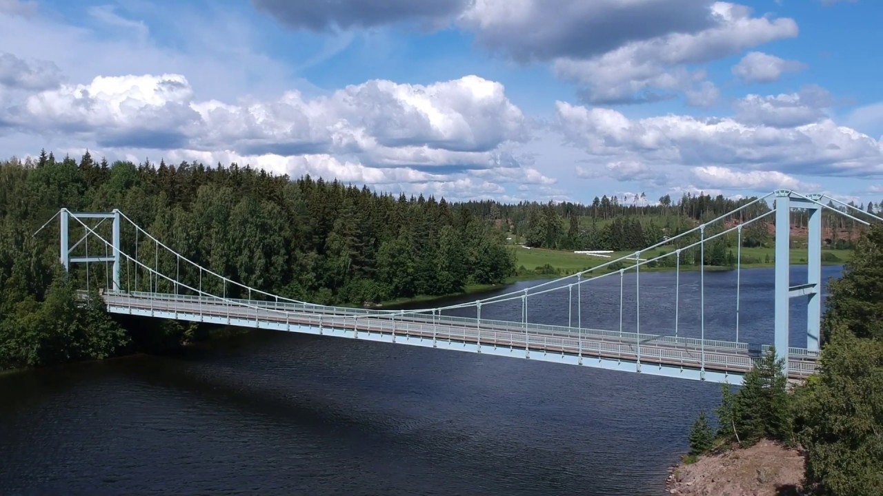 Old steel bridge and nice landscape in Iitti (Virran silta Iitiss&auml; )