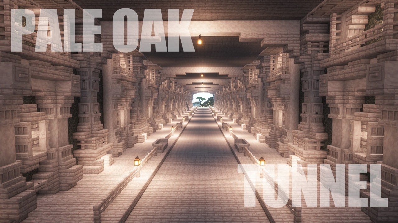 【Minecraft】How to Build a Pale Oak Tunnel/まるで宮殿！ペールオークトンネルの作り方【マインクラフト】【マイクラ建築】【作り方】【解説】【tutorial】