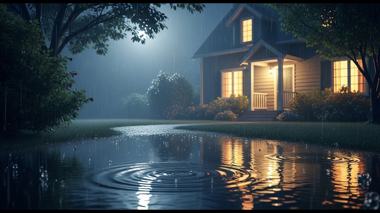 Relaxing Rain Sounds for Deep Sleep Thunderstorm Ambience at Night Heavy Rain and Thunder on Window